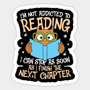 I'm Not Addicted To Reading - Owl Sticker